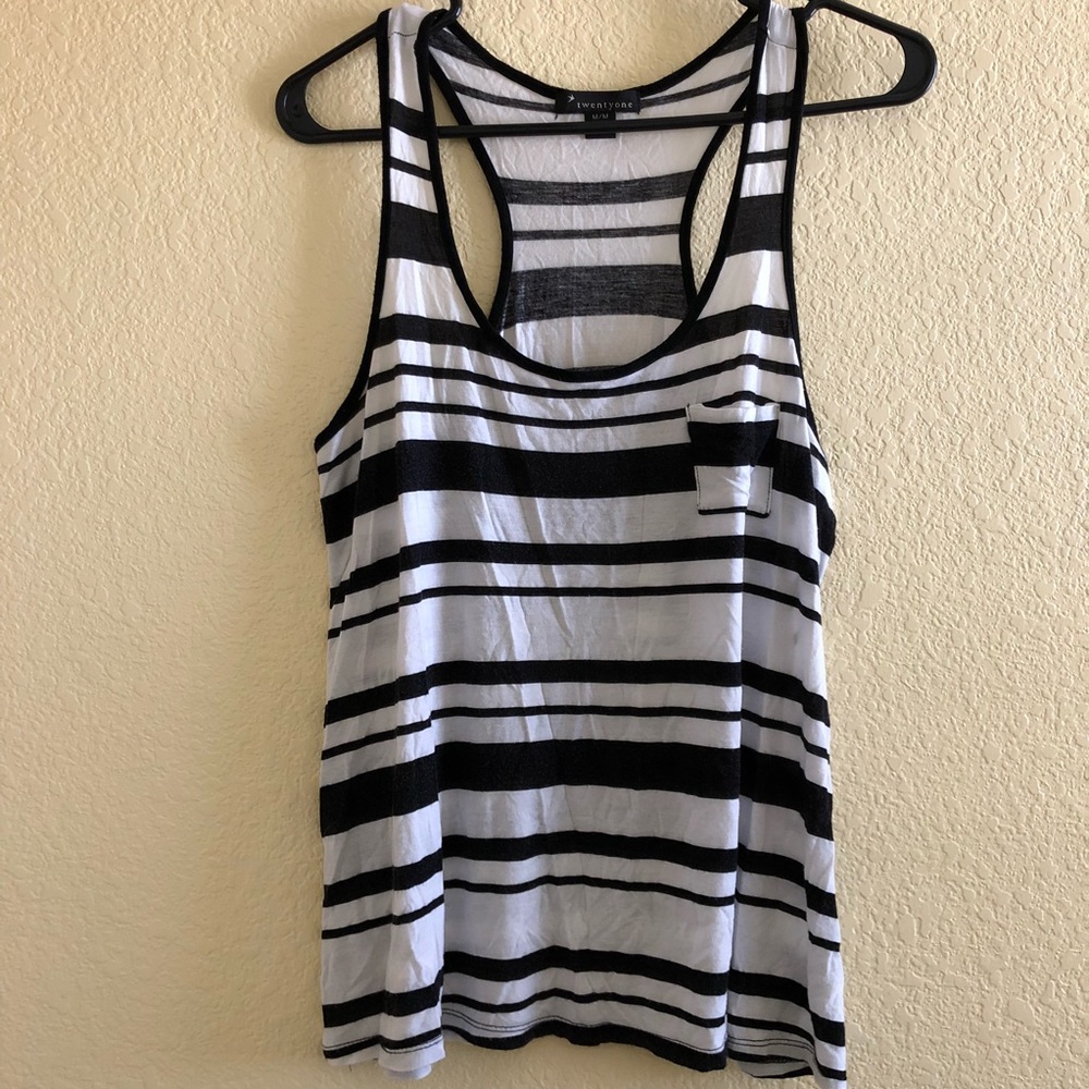 Forever 21 Striped Racerback Tank Top